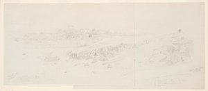 Dessin, temples au matin, Baalbek, 12 mai 1868 - Frederic Edwin Church