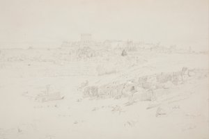 Dessin, temples au matin, Baalbek, 12 mai 1868 - Frederic Edwin Church