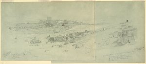 Dessin, temples au matin, Baalbek, 12 mai 1868 - Frederic Edwin Church