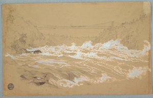 La gorge, Niagara, vue vers le pont suspendu