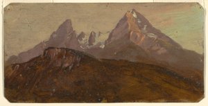 Dessin, Le Watzmann, Berchtesgaden, Bavière, 1868 - Frederic Edwin Church
