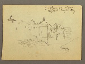 Dessin, bâtiments de la ville, peut-être 1868-69 - Frederic Edwin Church