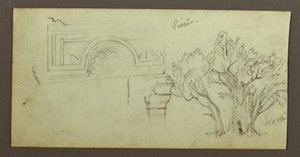Dessin, arbres, festonné, février peut-être 1868 - Frederic Edwin Church