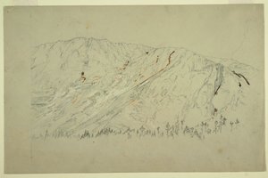 Dessin, partie supérieure du grand bassin, mont Katahdin, septembre 1877 - Frederic Edwin Church
