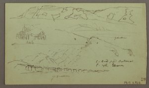 Dessin, Vallée, avril peut-être 1868 - Frederic Edwin Church