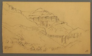 Dessin, Valleyside, février 1869  - Frederic Edwin Church