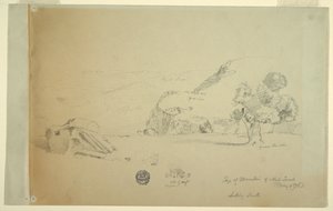Dessin, vue de la colline à l