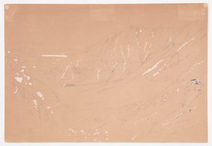 Dessin, Vue vers le Grand Bassin, Mont Katahdin, septembre 1877 - Frederic Edwin Church