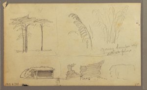 Dessin, Vues de la rive orientale de la rivière Guayas, en face de Guayaquil, Équateur, mai 1857 - Frederic Edwin Church