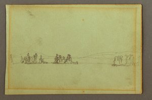 Dessin, Îles boisées, rivage vallonné, peut-être 1856 - Frederic Edwin Church