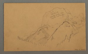 Dessin, sommets boisés, 27 juillet 1868
