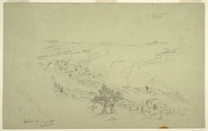 Siloé et Jérusalem, coin sud-est des murs vus du Mont des Oliviers [Jérusalem et Silwan, Jérusalem-Est, Israël] - Frederic Edwin Church