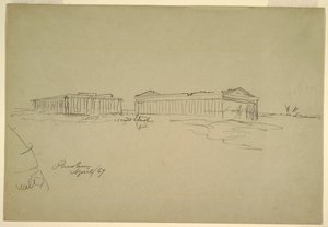 Croquis, Paestum, Italie du Sud - Frederic Edwin Church