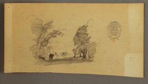 Trois vaches sur une route dans les bois - Frederic Edwin Church