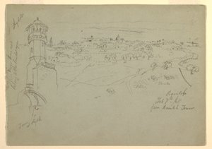 Tour à Lydda, et Ramleh vue de la tour de Ramleh, Palestine [Ramleh, Israël] - Frederic Edwin Church