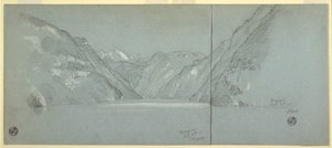 Vue du lac Königssee avec le Falkenstein, près de Berchtesgaden, Bavière, Allemagne, partie 2 - Frederic Edwin Church