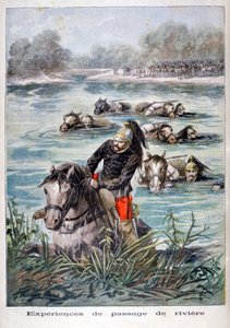 Cavalerie française traversant une rivière, 1896 - Frederic Lix