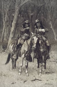 Scouts cheyennes patrouillant dans les forêts du Nord canadien, Oklahoma - Frederic Remington