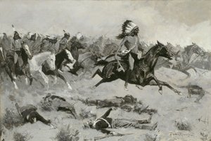 Rushing Red Lodges Passed through the Line, c.1900