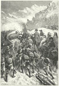 Napoléon menant son armée à travers les Alpes - Frederic Theodore (after) Lix