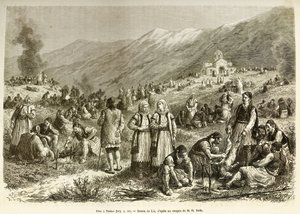 Une fête à Thèbes, celle du carême de la Vierge, réunissant tous les habitants de la ville et des environs, chaque famille tue un mouton pour l