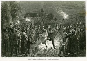 Feu de la Saint-Jean à Sulzbach. Gravure par Lix pour illustrer l