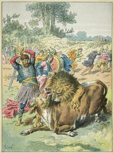 Pépin le Bref au Champ de Mars terrasse le lion
