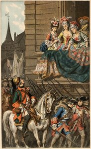 Chanson populaire : « Joli Dragon ». Illustration de Frédéric Théodore Lix (1830-1897) dans « Chansons et rondes enfantines des provinces de la France »