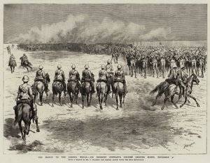 La marche vers les puits de Gakdul, la colonne de Sir Herbert Stewart quittant Korti, 30 décembre