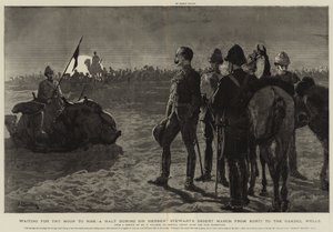 En attendant que la lune se lève, une halte pendant la marche dans le désert de Sir Herbert Stewart de Korti aux puits de Gakdul - Frederic Villiers