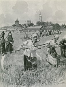 Un couvent à Novgorod : Les nonnes faisant du foin - Frederic de Haenen