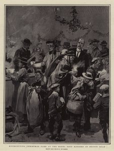 Distribution de repas de Noël à la cuisine modèle de soupe de Euston Road