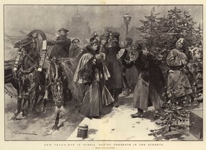 Réveillon du Nouvel An en Russie, achat de cadeaux dans les rues