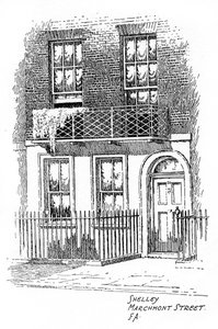 Maison de Percy Bysshe Shelley, Marchmont Street, Bloomsbury, Londres, 1912