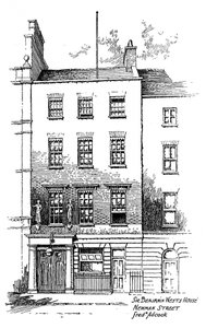 Maison de Sir Benjamin West, Newman Street, Londres, 1912