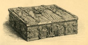 Coffret en bois et cuir, 1350-1370, 1881