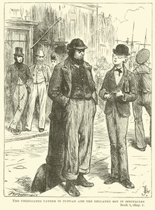 Le père non éduqué en futaine et le garçon éduqué en lunettes - Frederick Barnard