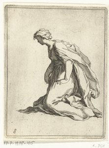 Jeune femme agenouillée