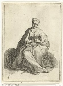 Femme assise en prière
