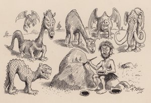 Nos ancêtres antédiluviens par F. Opper : Numéro quarante et un (litho)