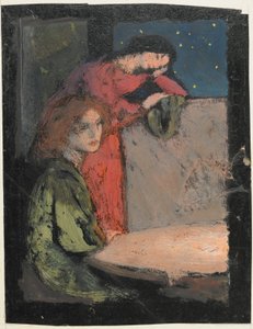Deux filles à une table regardant une nuit étoilée