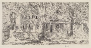 Maison sur la rue principale, Easthampton - Frederick Childe Hassam