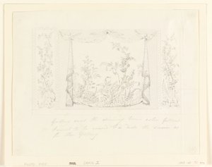 Dessin, The Royal Pavilion, Brighton, Blue (South) Drawing Room, Proposed Wall Decoration, ca. 1820 - Frederick Crace