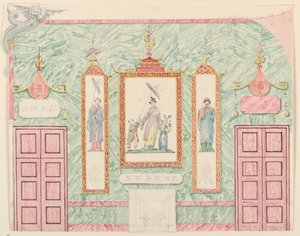 Dessin, élévation murale, probablement pour la salle de banquet, Pavillon royal, Brighton, 1815-22 - Frederick Crace