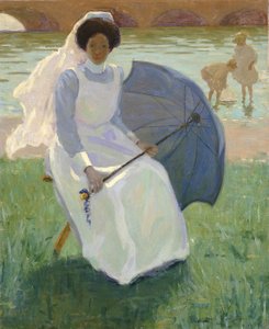 Femme avec un parasol vert, 1908 - Frederick F. Fursman
