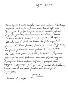 Lettre de Wolfgang Amadeus Mozart - Frederick George Netherclift