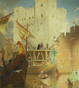 La construction du grand donjon du château de Bristol - Frederick George Swaish