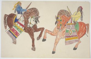 Deux hommes à cheval