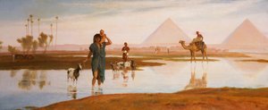 Crue du Nil, avec les pyramides