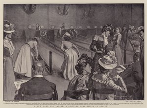 Un nouveau jeu pour dames, une compétition de quilles à Berlin - Frederick Henry Townsend